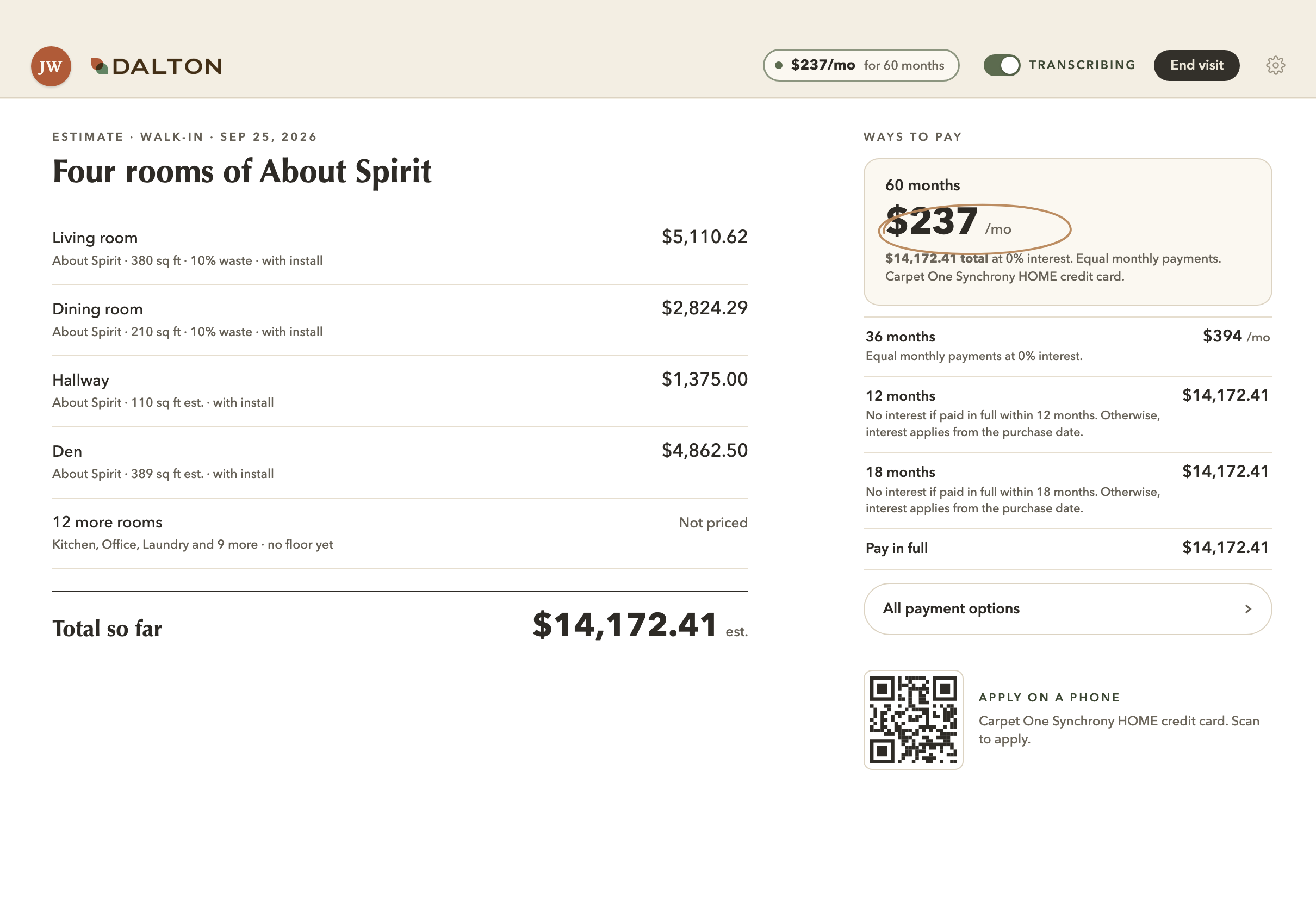 The receipt, the plan they picked first